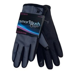 🆕 ISOTONER SmartTouch Women’s Black and Gray Gloves